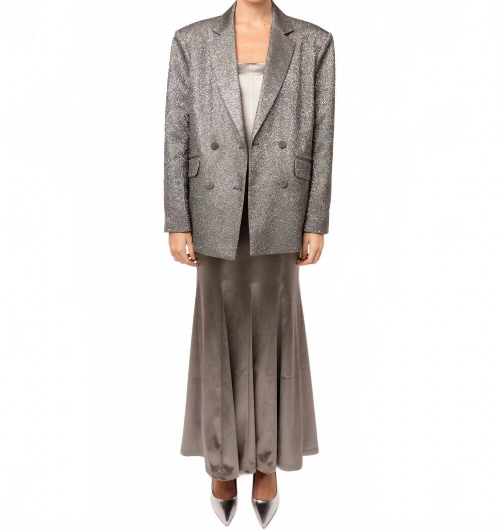 NEW AMYLYNN ezra glitter blazer in silver